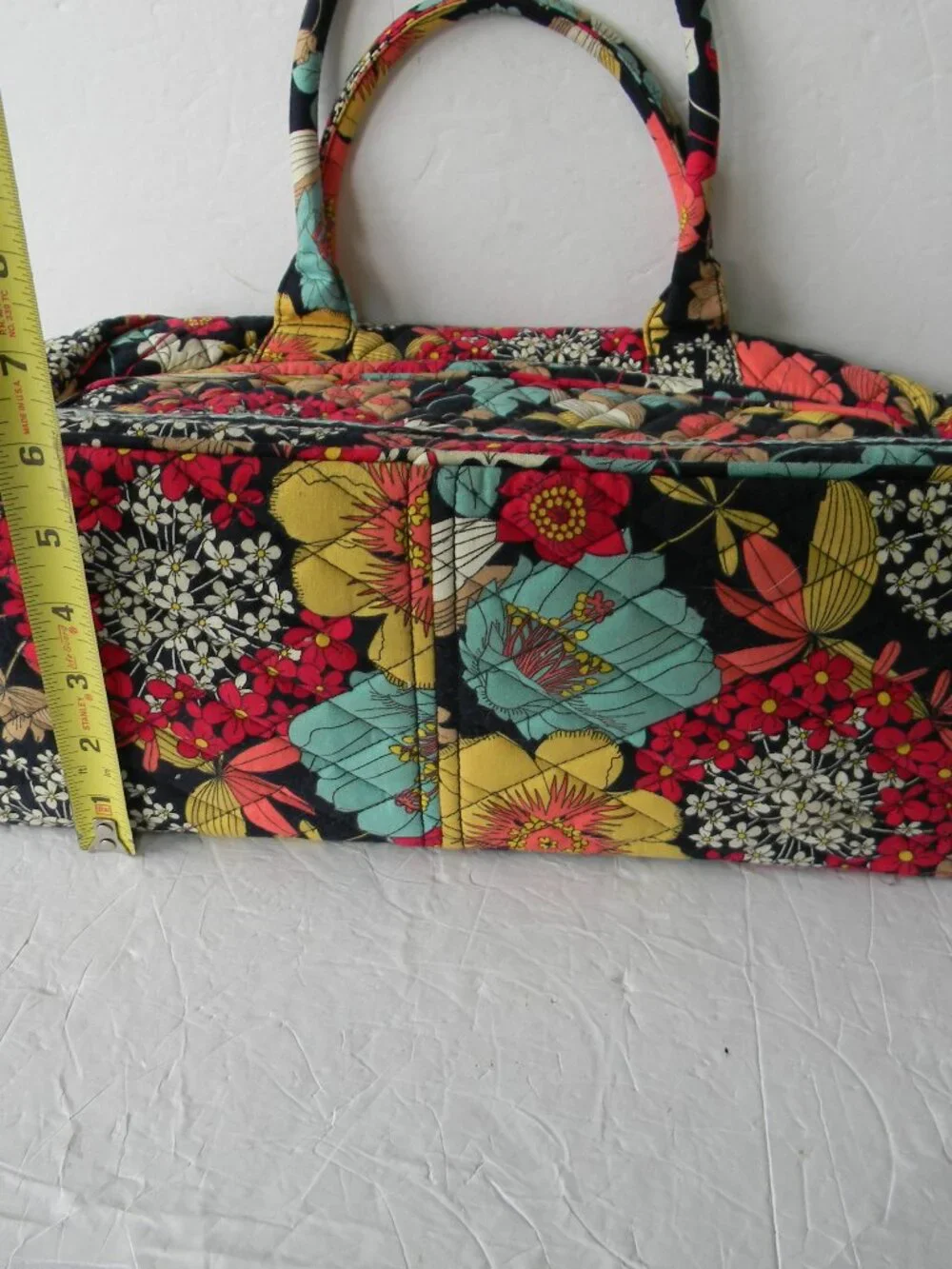 VERA BRADLEY HAPPY SNAILS FLORAL LAPTOP OFFICE TRAVEL PADDED INSIDE BAG 14